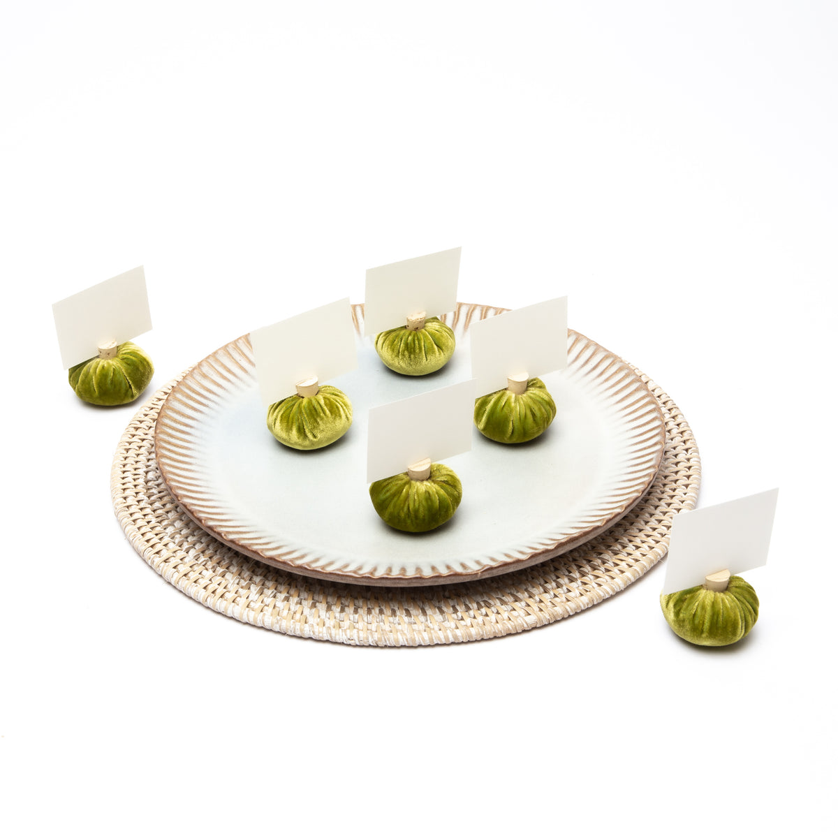 Chartreuse Pumpkin Place Card Holders