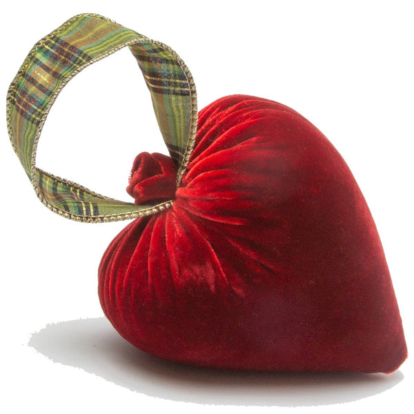Hot Skwash | Silk Velvet Hearts - Medium Cherry Ribbon Heart
