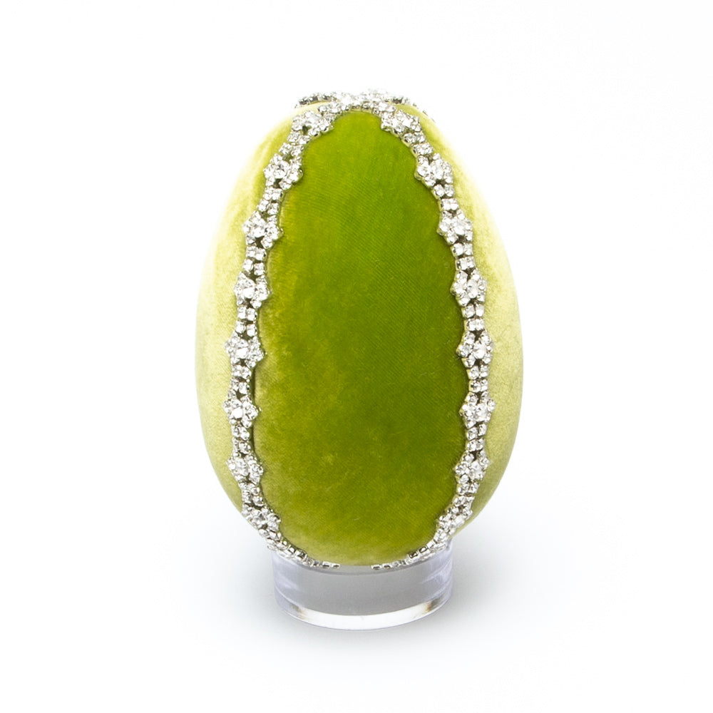 Medium Chartreuse Crystal trimmed Egg
