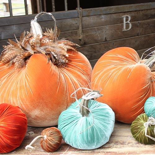 Handmade Silk Velvet Pumpkins - Real Stems | Hot Skwash - hotskwash