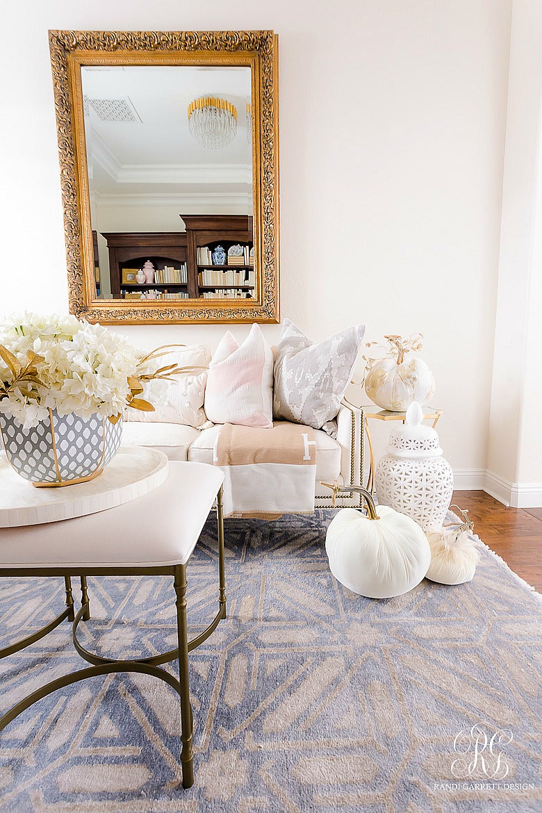 Randi Garrett Designs Pumpkin Tabletops & Home Decor with Hot Skwash Silk Velvet Pumpkins