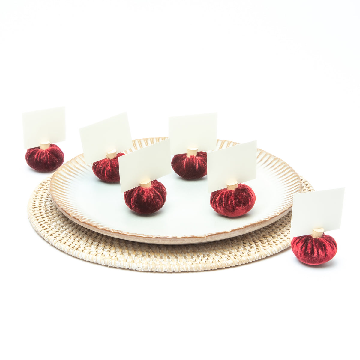 Red Pumpkin Place Card Holders