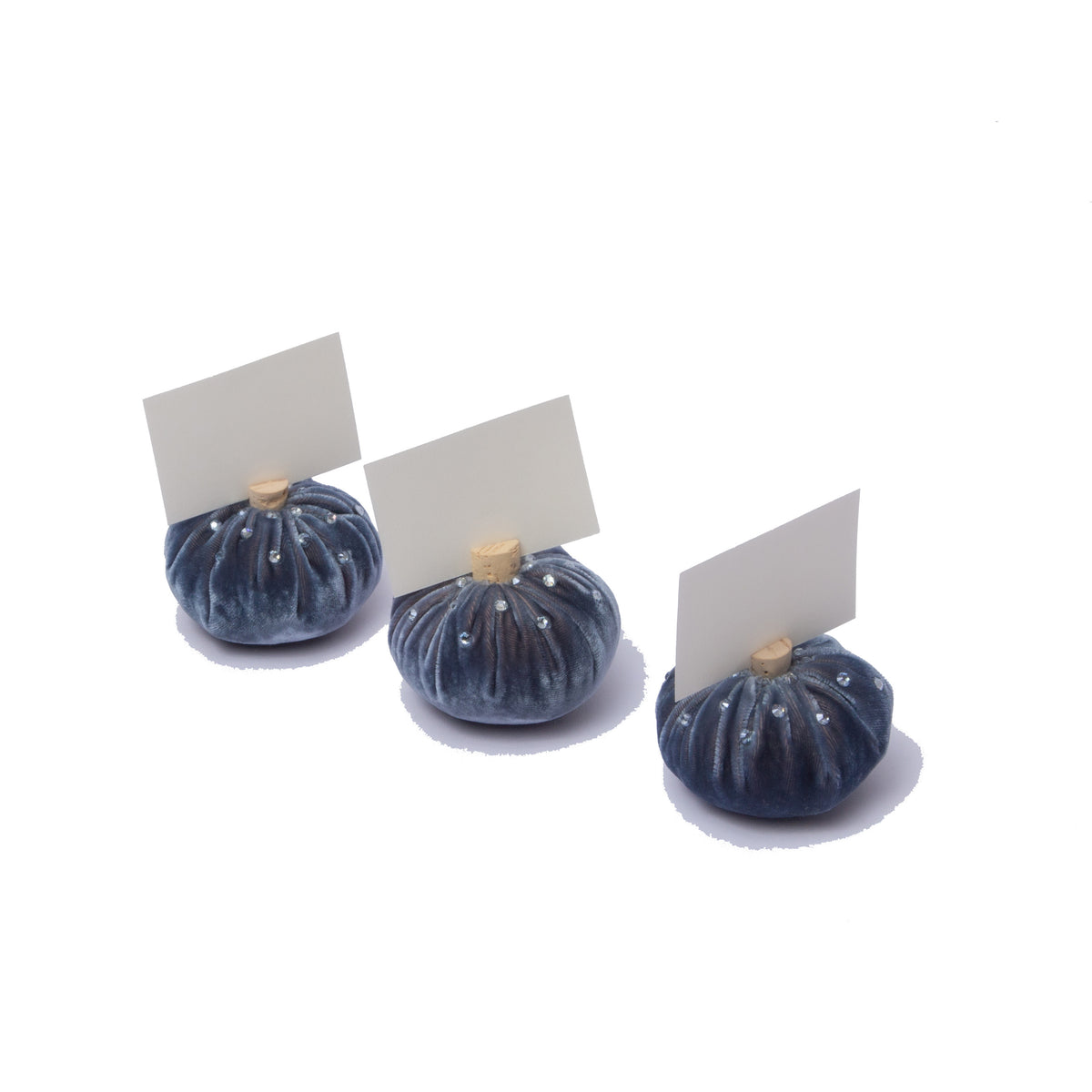Denim Crystal Place Card Holders