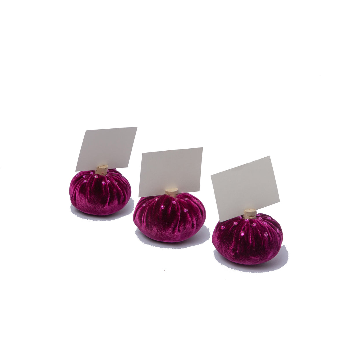 Magenta Crystal Place Card Holders
