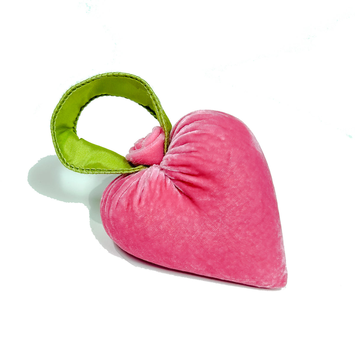 Small Bubblegum w/ Green Ribbon Heart