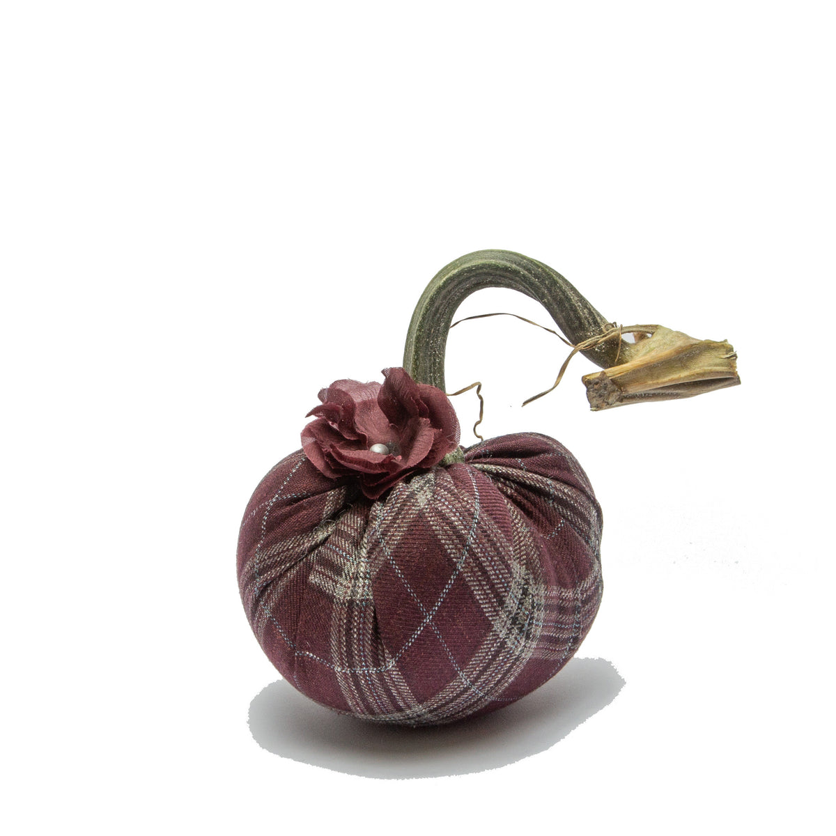 Wine Plaid w/flower