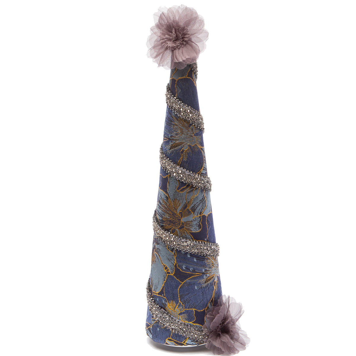 OOAK 20" Blue Floral Brocade Tree