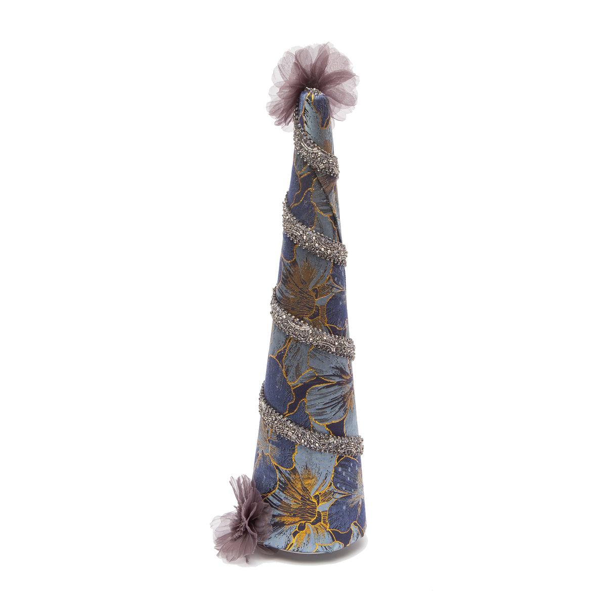 OOAK 20" Blue Floral Brocade Tree