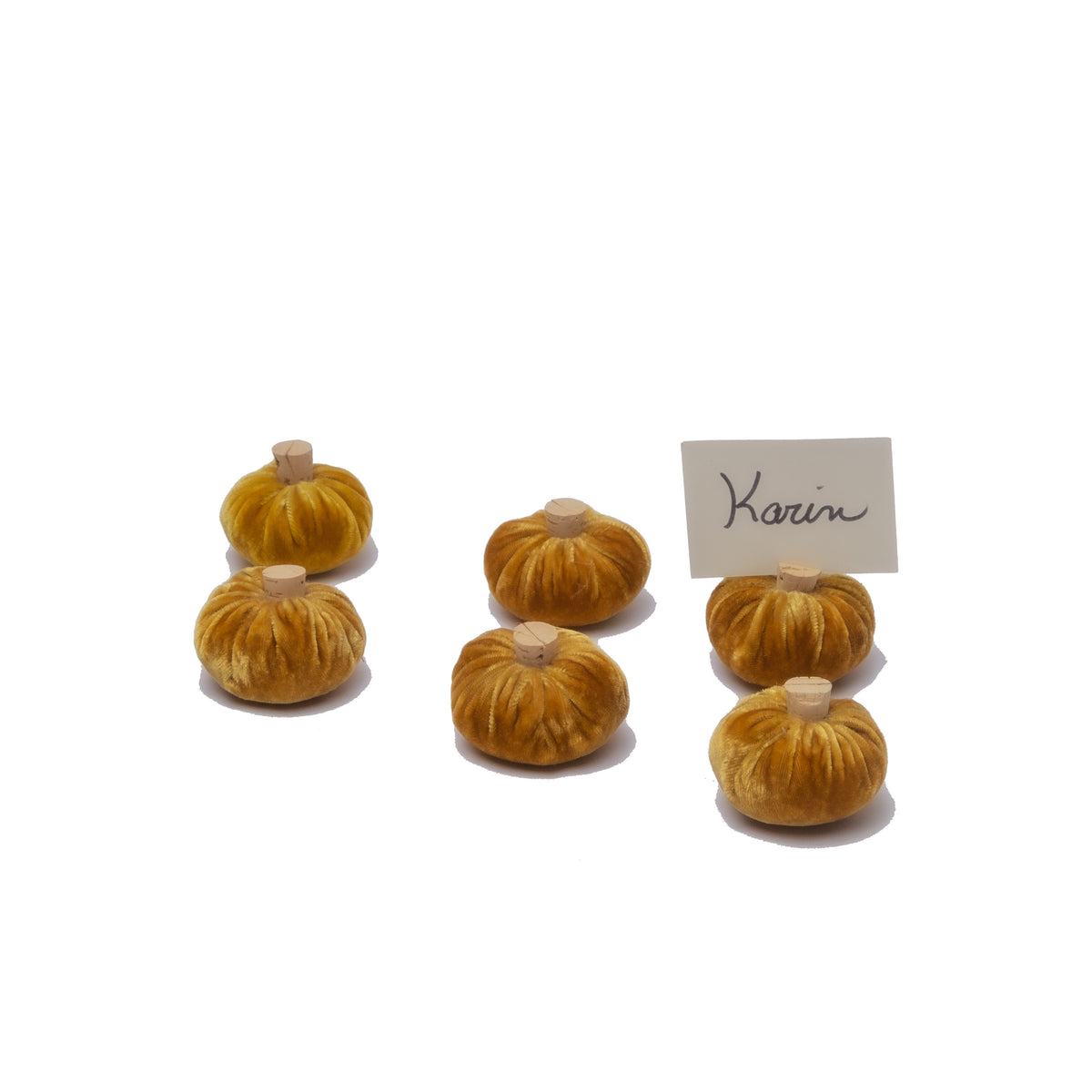 Gold Pumpkin Place Card Holders