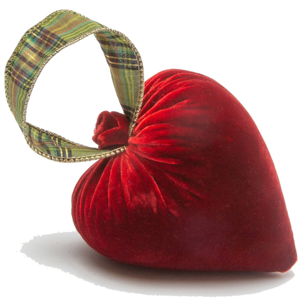 Hot Skwash | Silk Velvet Hearts - Medium Cherry Ribbon Heart