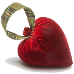 Hot Skwash | Silk Velvet Hearts - Medium Cherry Ribbon Heart