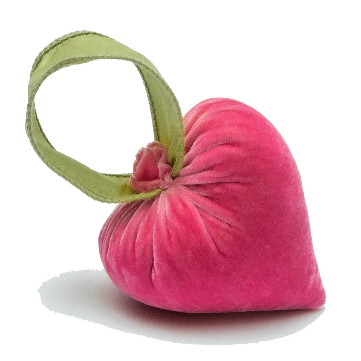 Small Bubblegum Heart w/ Green Ribbon