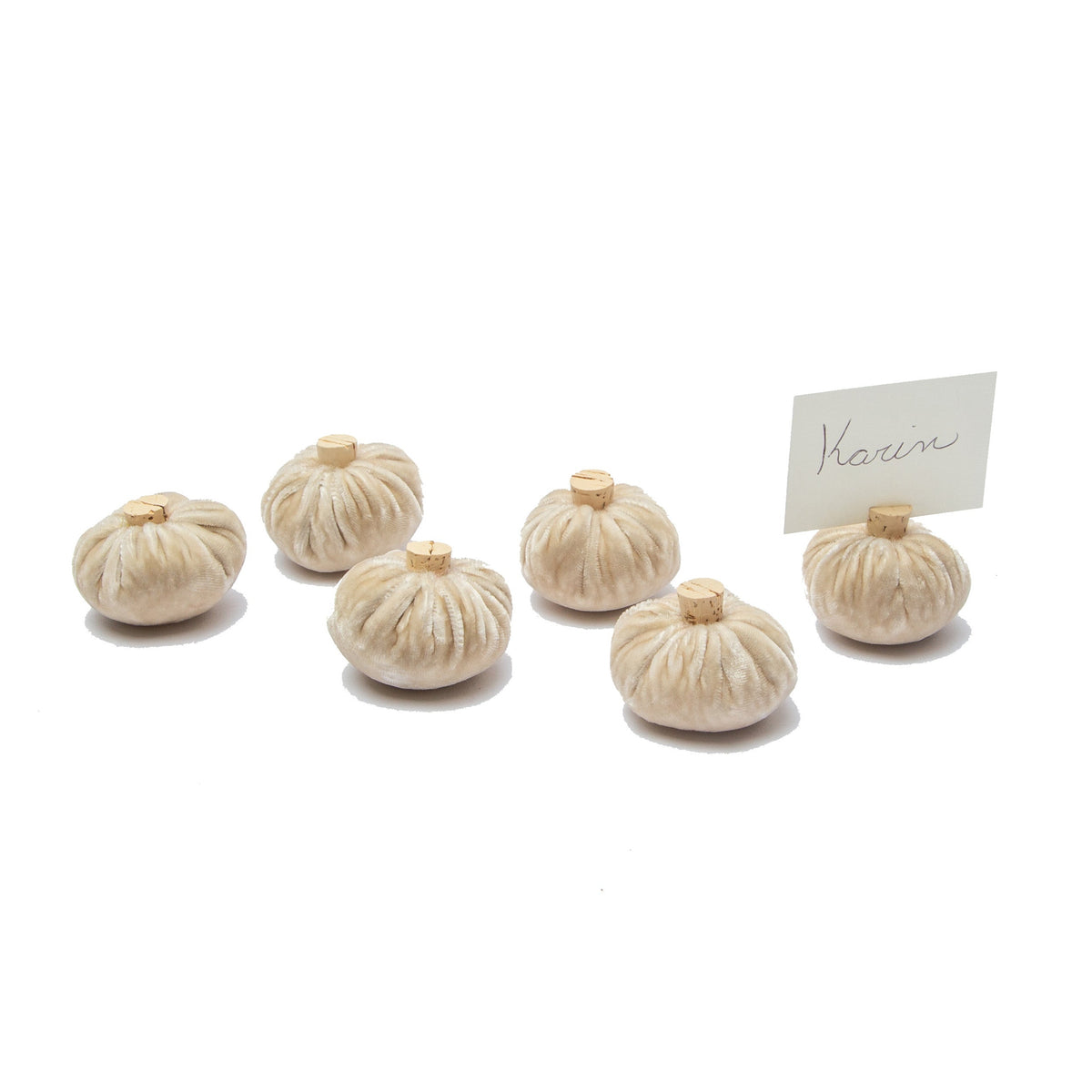 Cream Pumpkin Place Card Holders