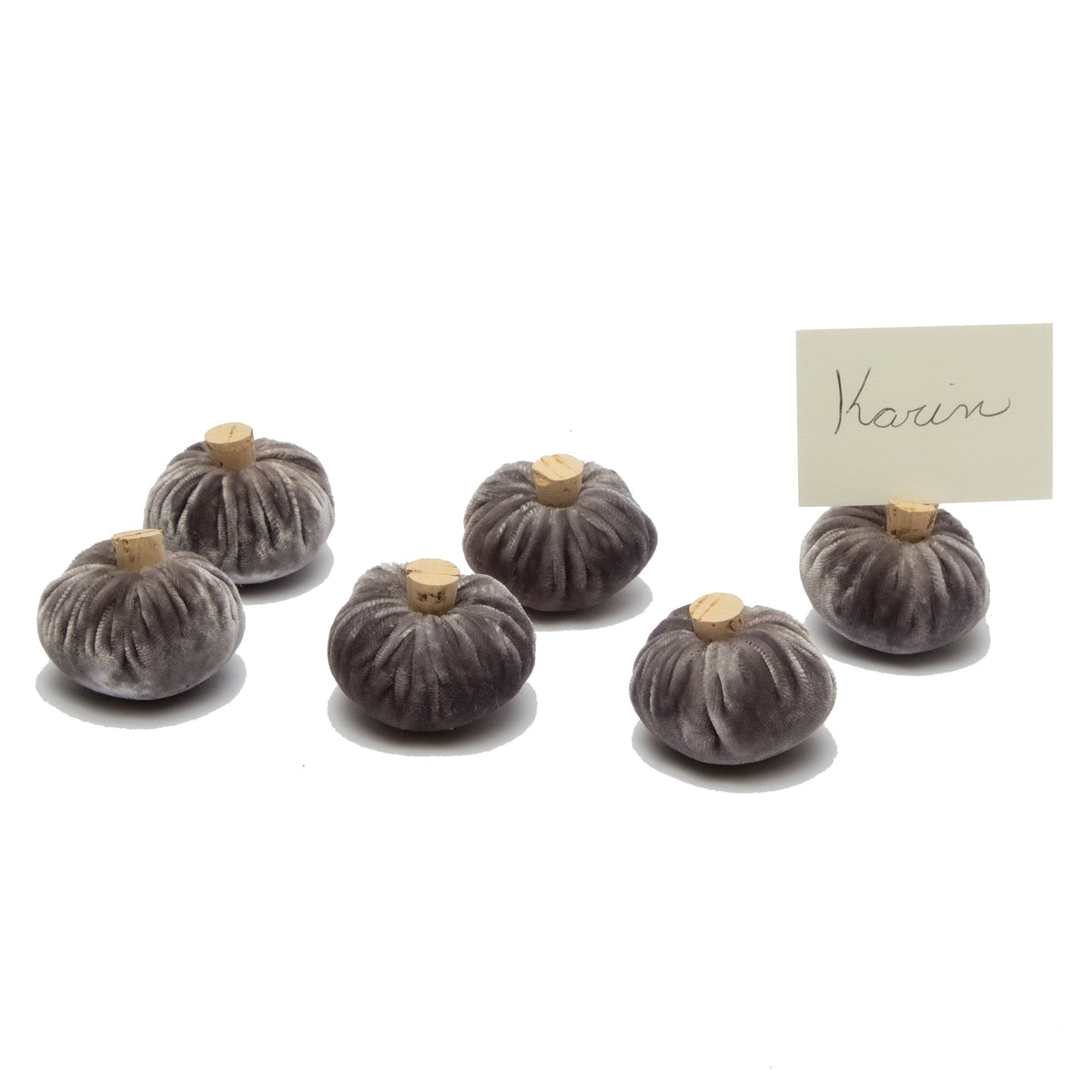 Charcoal Pumpkin Place Card Holders