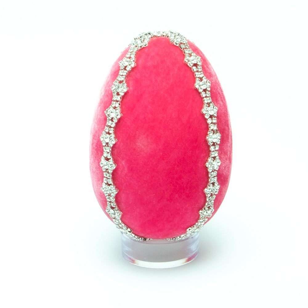 Medium Bubblegum Crystal trimmed Egg