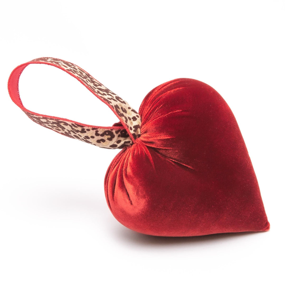 Large Cherry Leopard Ribbon Heart